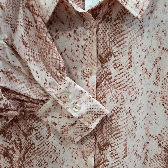 RACHEL Rachel Roy Pink Snake-Print Button-Up Blouse - Picture 5 of 6
